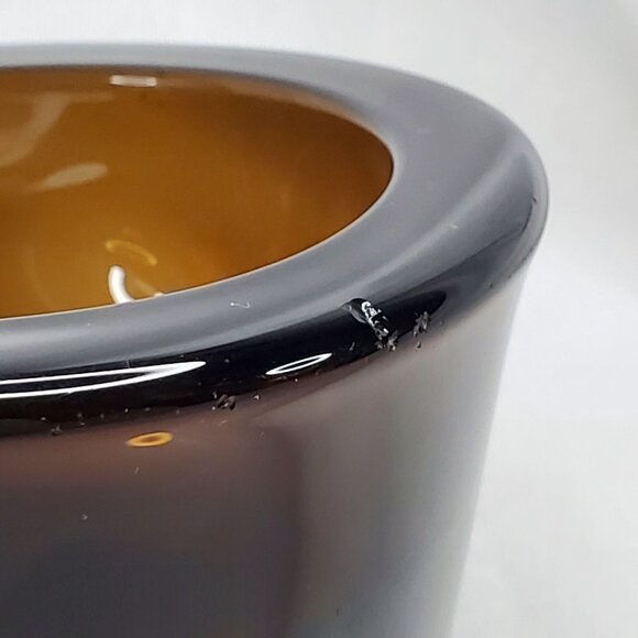 VTG Viking Art Glass Orb Ashtray Root Beer MCM Design - 4 Inches **READ** - Picture 8 of 13